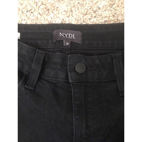 NYDJ Los Angeles Size 2P Black Marilyn Straight LiftXTuck Technology Made in USA - Picture 2 of 12